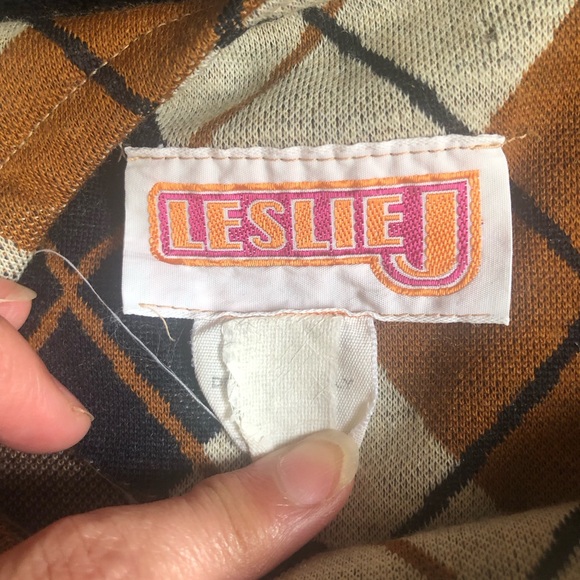 Vintage Leslie J Argyle Shift Dress Union Made ILGWU M Please See Measurements - Picture 6 of 12